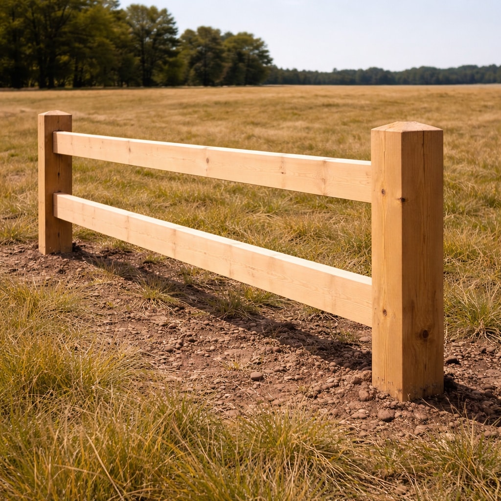 Two-rail ranch fencing installed across open acreage in Pueblo, Colorado
